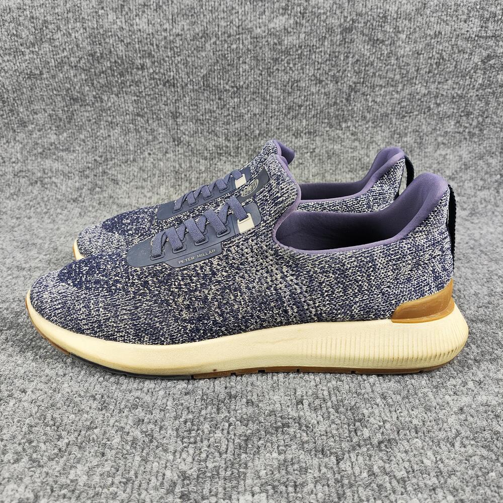 Peter Millar Apollo Shoes Mens Size 12 Blue Knit Walking Sneakers Comfort